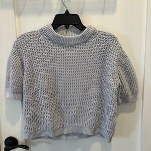 French connection light blue sweater short sleeve